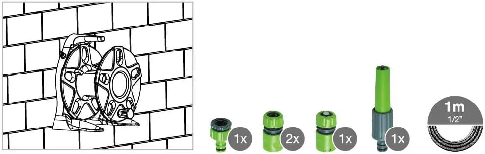Daye DY62215B Hortum Seti Duvar Monteli Tambur 15MT 1/2" thumbnail 2