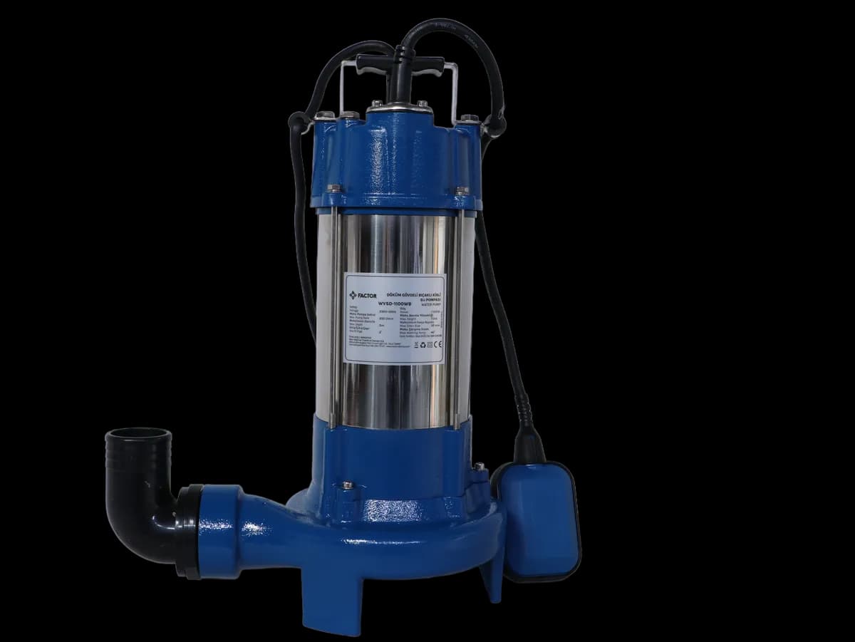 Factor FACWVSD-1100WB 1100W Döküm Gövdeli Bıçaklı Kirli Su Pompası