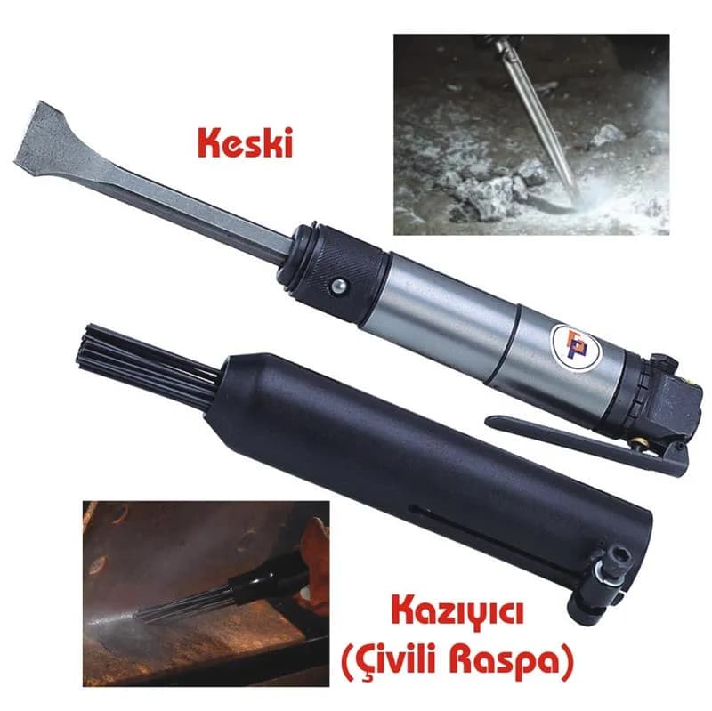 Gison GP851E Havalı Keski + Kazıyıcı (Çivili Raspa)