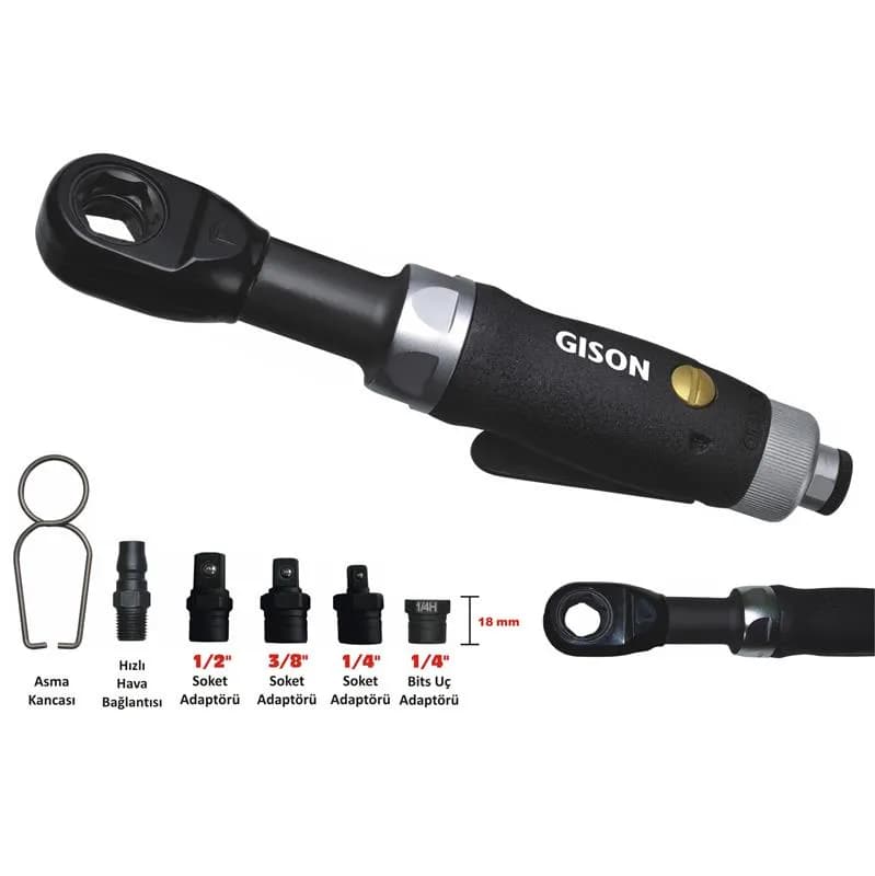 Gison GP854J Adaptörlü Havalı Cırcır Kolu