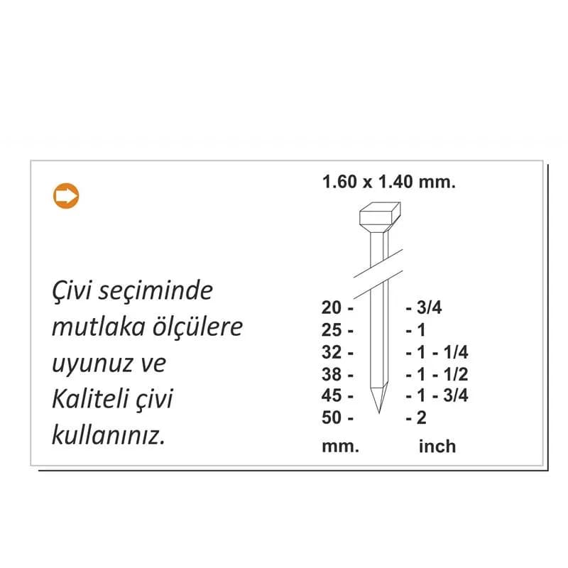 Gison GPF1650 GPF16/50 Havalı Çivi Çakma Tabancası thumbnail 2