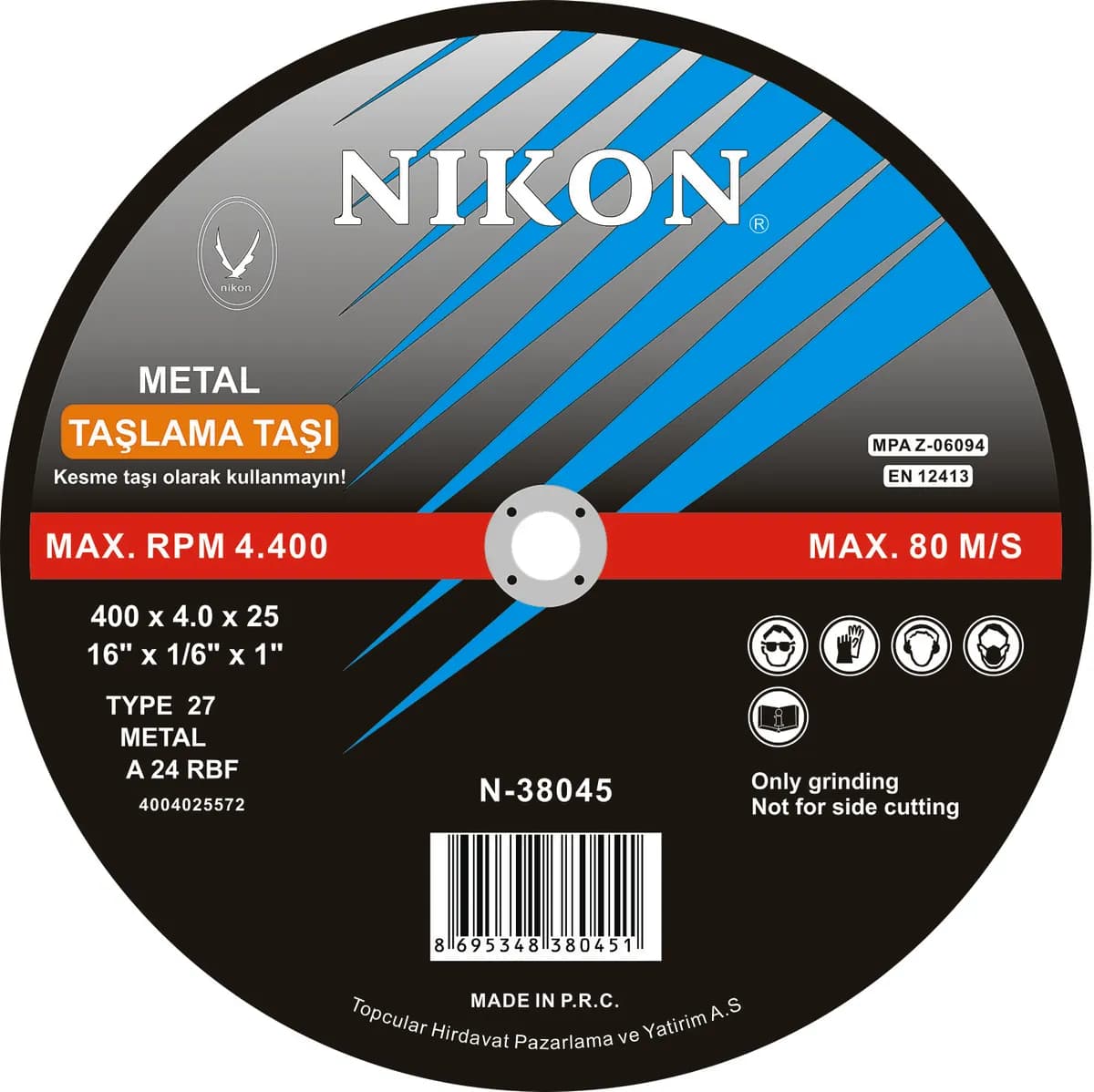 Nikon N38009 Metal Flex Taşlama Taşı 180x8.0x22 Mm