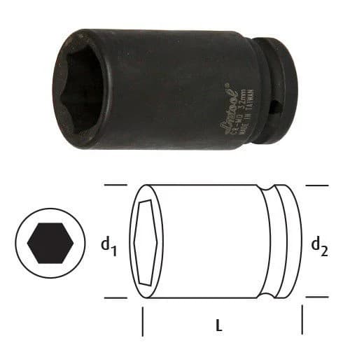 Osaka LN34D55 1/2" 55 mm Derin Darbeli Lokma