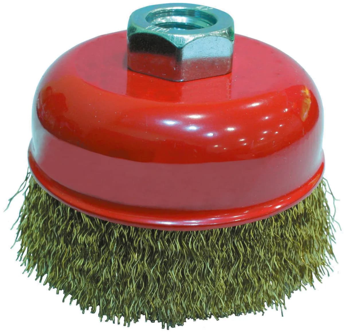 Partner PT02033 Sarı Dalgalı Telli M14 Vidalı Çanak Fırça 100 Mm