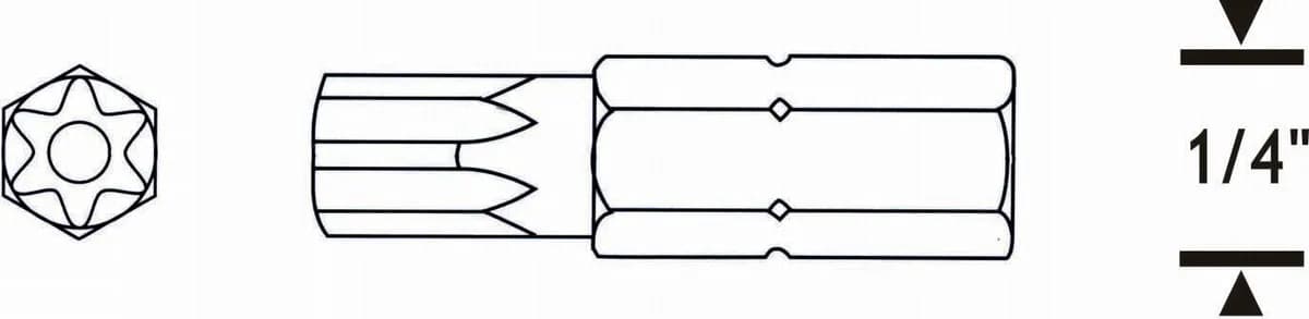 Proscr SCR03201 Delikli Torx Bits Uç T7 25mm