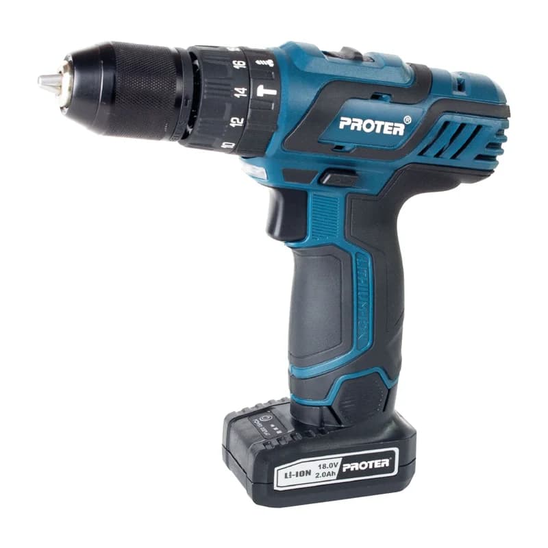 PROTER PST 618 LD 18V 2.0Ah Li-ion Pil 2 Vts.Şarjlı Darbeli Matkap