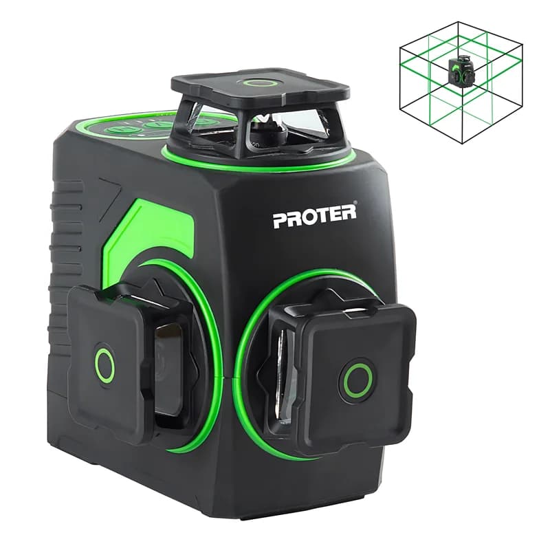 PROTER PL 360 LS 3 X 360 Şakül 4.0 Ah 3.7 V Li - on Pil (Yeşil Lazer Şarjlı)