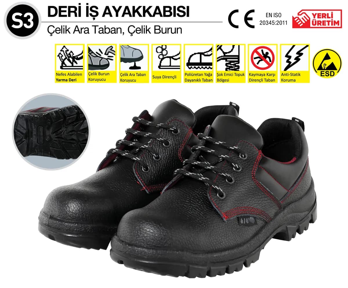 414 TB41149 S3 Deri İş Ayakkabısı No: 45