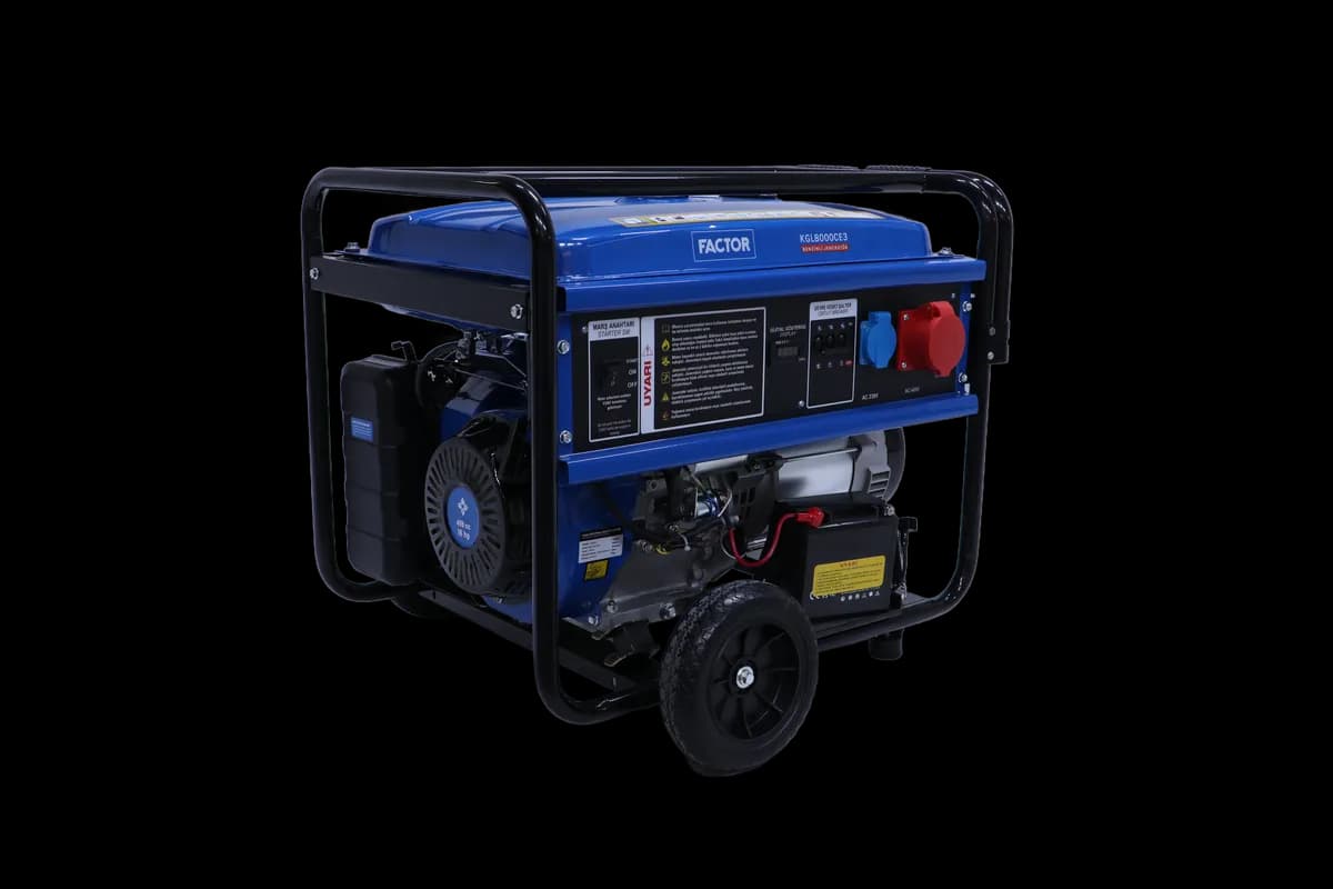Factor KGL8000CE3 8,1 Kva Benzinli İpli - Marşlı Trifaze Jeneratör