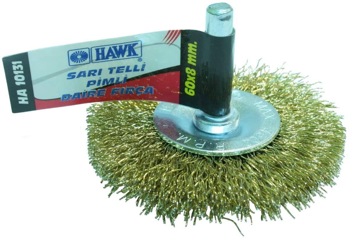 Hawk HA10129 Sarı Telli Pimli Daire Fırça 50x6 Mm